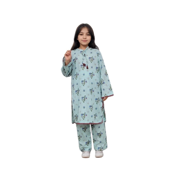 Cotton Cambric Kids Girls Suit Kurta & Trouser Set Ethnic Daily Wear Comfortable Outfit